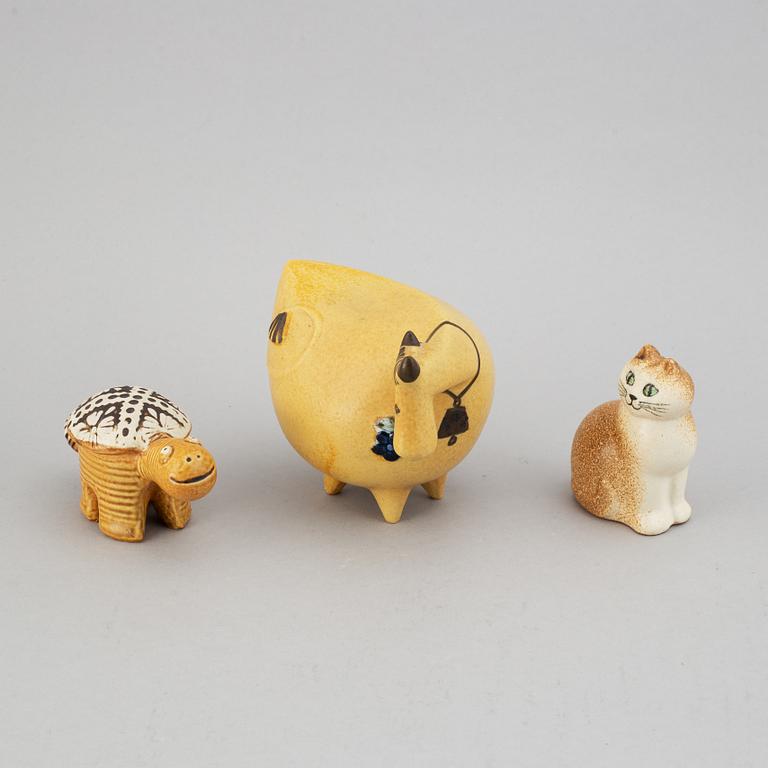 Lisa Larson, three stoneware figurines, Gustavsberg.