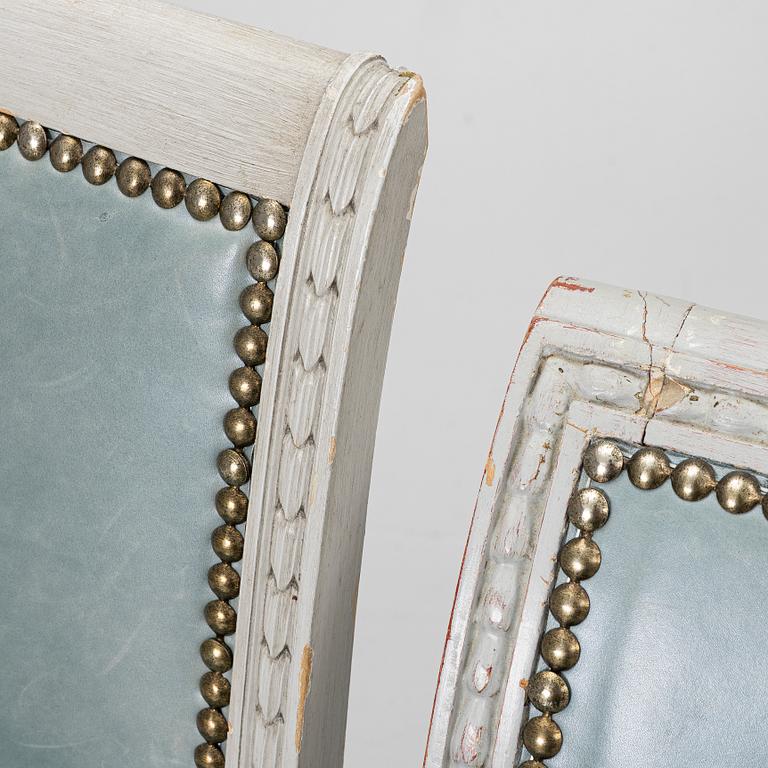 A set of 4 similar, Empire style chairs, second half of the 20th century.