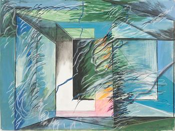 ELBA ALVAREZ DAMAST, pastel on paper, signed.