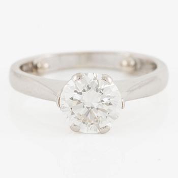 Ring, solitaire ring, 18K white gold with brilliant-cut diamond.