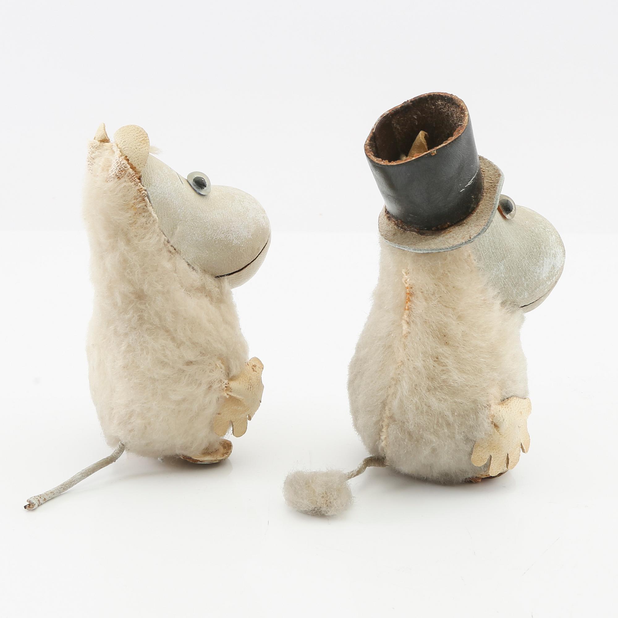 Muminfigurer, 2 st, Atelier Fauni, Finland, 1950/60-tal.