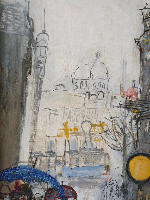 Olle Olsson-Hagalund, "Hamngatan i regnväder".