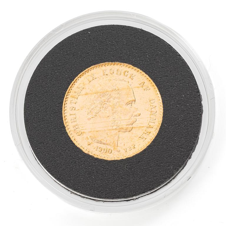 Guldmynt, Danmark, Christian IX, 10 kroner, 1900.