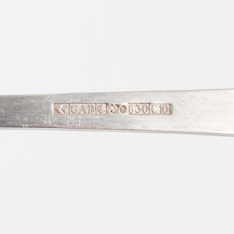 Jacob Ängman, serving cutlery, 7 pieces, silver, "Rosenholm", GAB, Eskilstuna 1976-77.