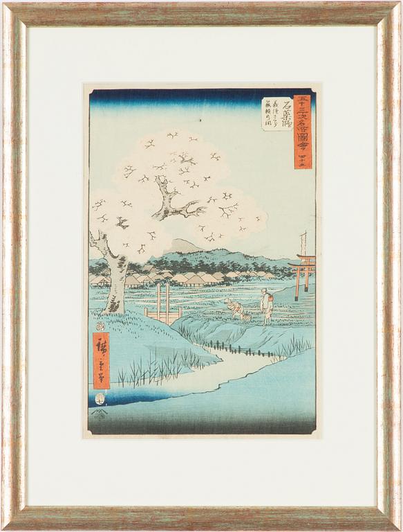 Ando Utagawa Hiroshige, after, two woodblock prints.