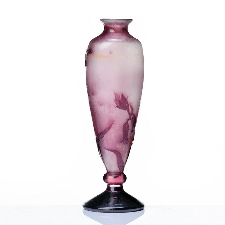 Emile Gallé, an Art Nouveau fire-polished cameo glass vase, Nancy. France.