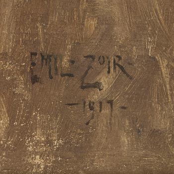 EMILE ZOIR, oil on canvas, signed and dated 1917.