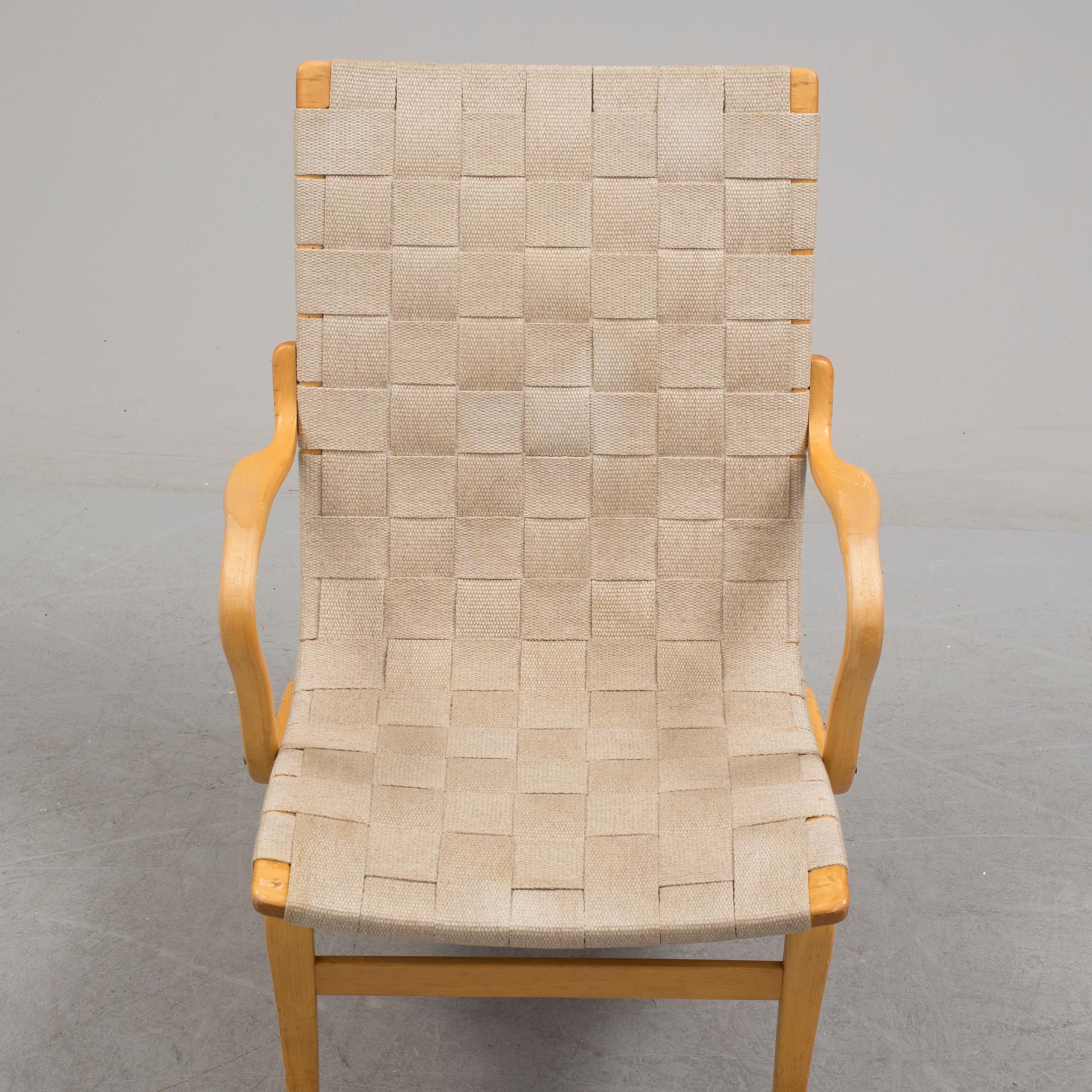 A ' Eva' easy chair by Bruno Mathsson for Firma Karl Mathsson.