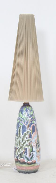 GOLVLAMPA, glaserat lergods, Alingsås Keramik, 1900-talets tredje kvartal.