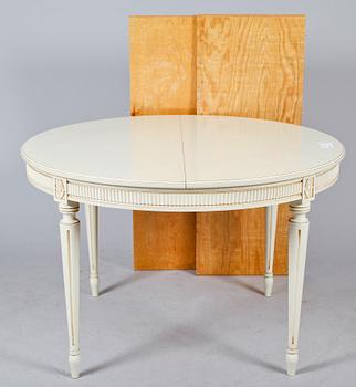 MATSALSMÖBEL, 9 del, gustaviansk stil, 1900-talets andra hälft, enligt uppgift tillverkad av Chamberts Möbelverkstad.