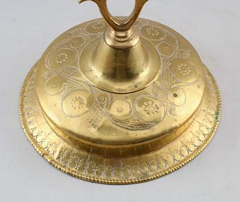 KANDELABER, mässing, barock, 1700-tal.