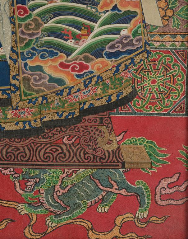 A painting of a high ranking noble woman, Qing dynasty, 19th century. Anonymous artist.