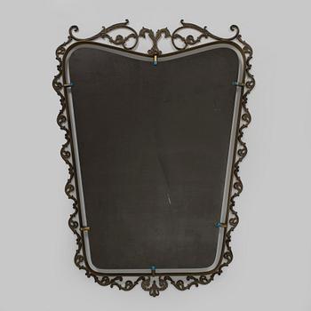 A 1950s/60s Italian brass mirror.