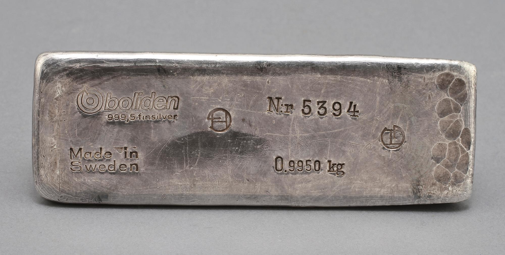 SILVERTACKA, Boliden, vikt 996 g.