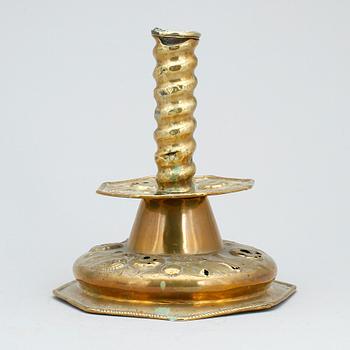 LJUSSTAKE, mässing, barock, 1700-tal.