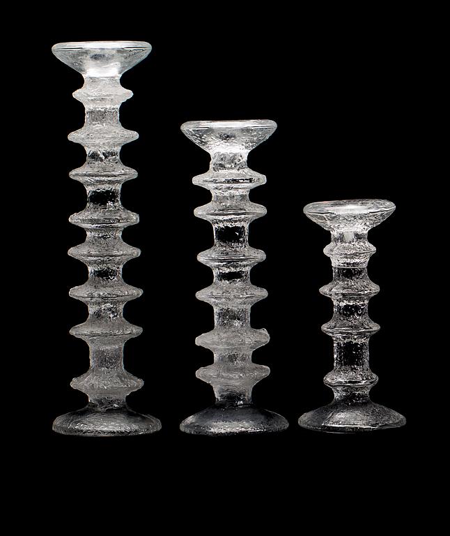 LJUSSTAKAR, 3 stycken, "Festivo", Timo Sarpaneva, Iittala, 1900-talets andra hälft.