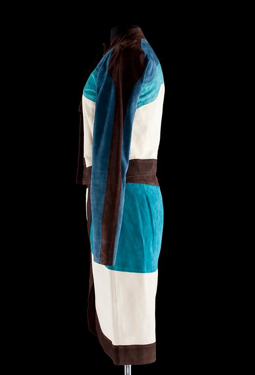 A two-piece costume by Yves Saint Laurent.