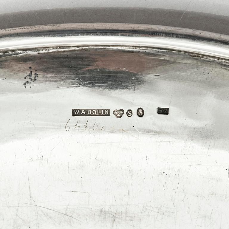 W.A. Bolin, a silver plate/tray, Stockholm, Sweden 1920.