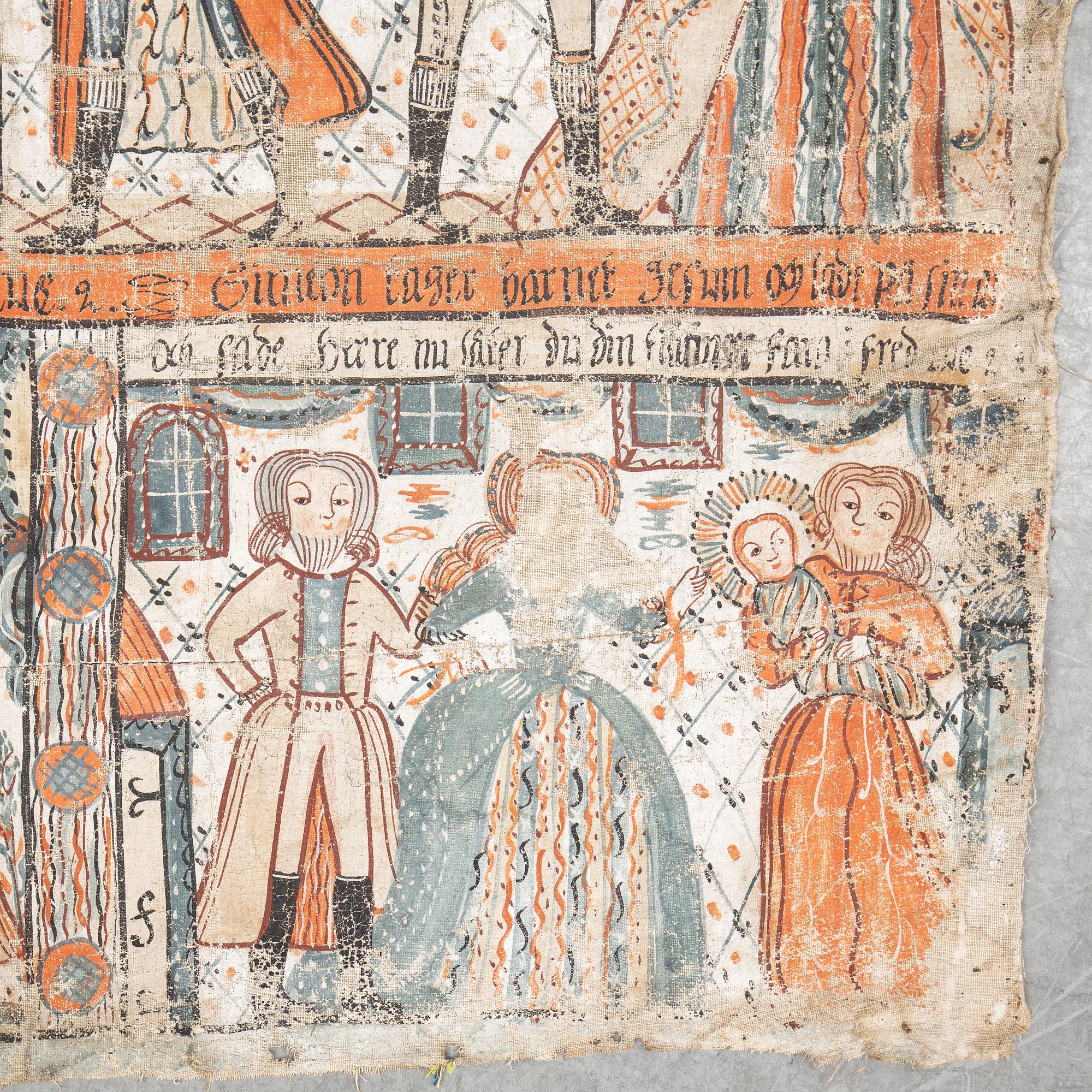 A south swedish folk art painting, early 19th Century.