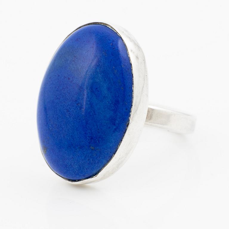 Ring, sterling silver with blue stone, 1992.