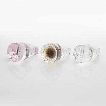 Siv Lagerström, three acrylic plastic rings, 1970s.