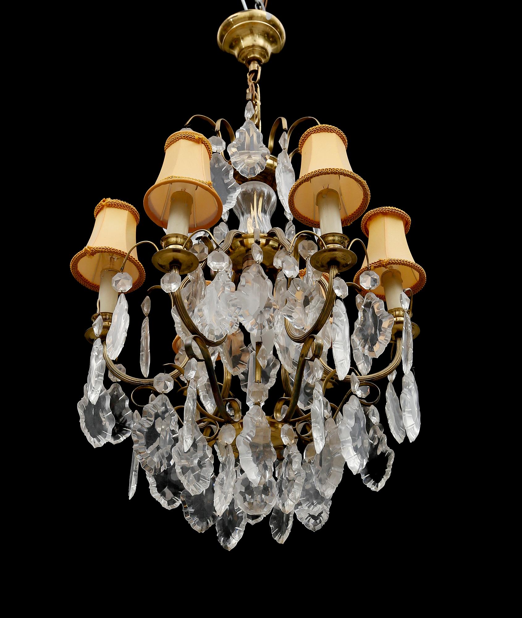 LJUSKRONA, barockstil, 1900-talets mitt. Höjd ca 60 cm.