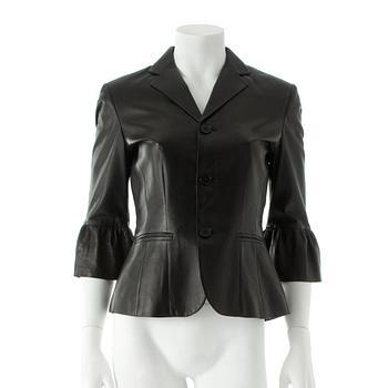 439. RALPH LAUREN, a black lambskin leather jacket.