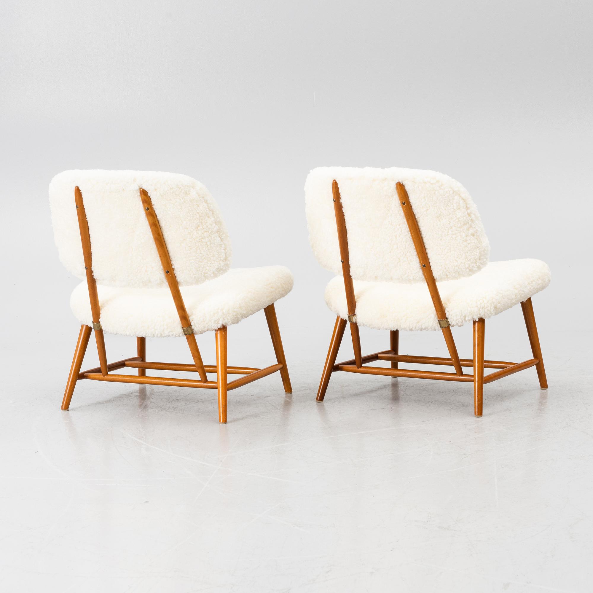 Alf Svensson, Armchairs, a pair, “TeVe”, Bra Bohag, Studio Ljungs Industrier AB, Malmö, 1950s.