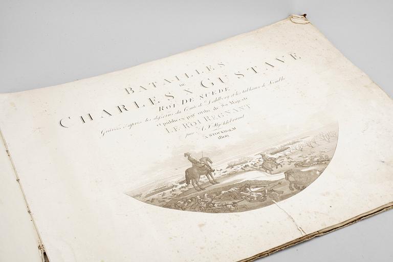 BOK, "Batailles de Charles X Gustave Roi de Suede...", A.F. Skjöldebrand, Stockholm, 1806.