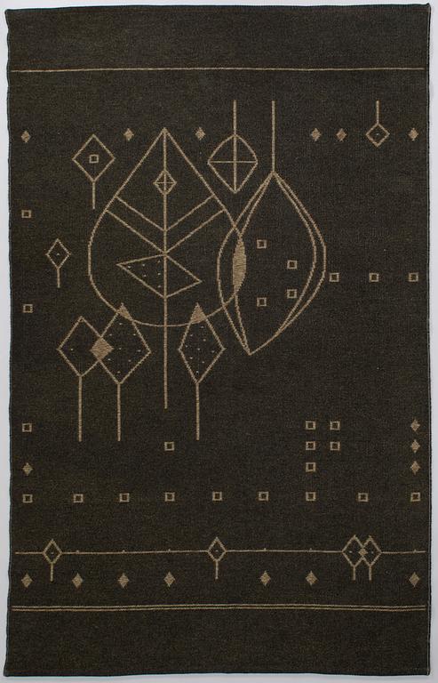 Aappo Härkönen (Kaino Lemmikki Härkönen), Aappo Härkönen, 1950/1960s Finnish flat weave carpet for Mattokutomo. Circa 240 x 155 cm.