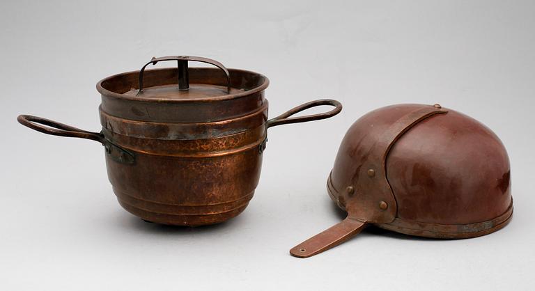 ALADÅBFORM SAMT SKOPA, koppar, 1800-tal.