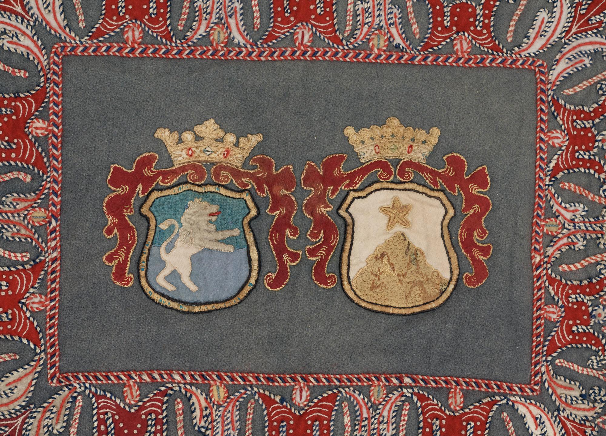 DUK/VÄGGTEXTIL. Sverige 1800-tal. 123 x 138 cm.