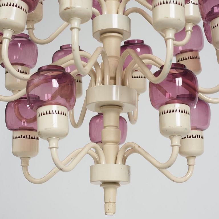 Hans-Agne Jakobsson, a chandelier, model "T 527-20", Hans Agne Jakobsson AB, Markaryd, 1960s.