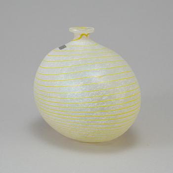 A glass vase by Bertil Vallien, Kosta Boda.