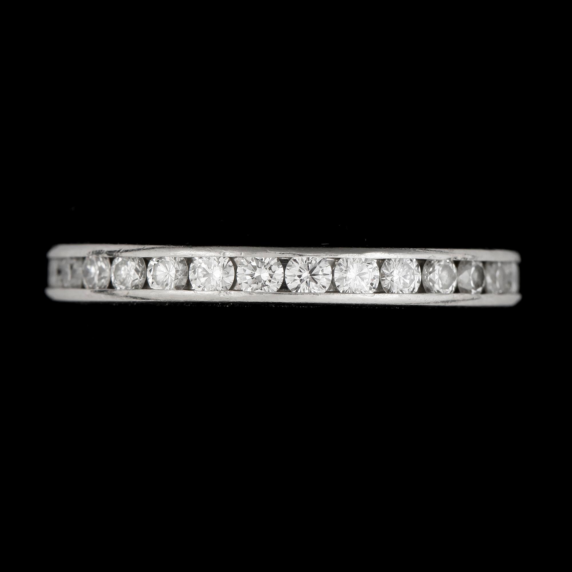 RING, helallians, Tiffany & Co, platina, briljantslipade diamanter tot ca1,07ct.
