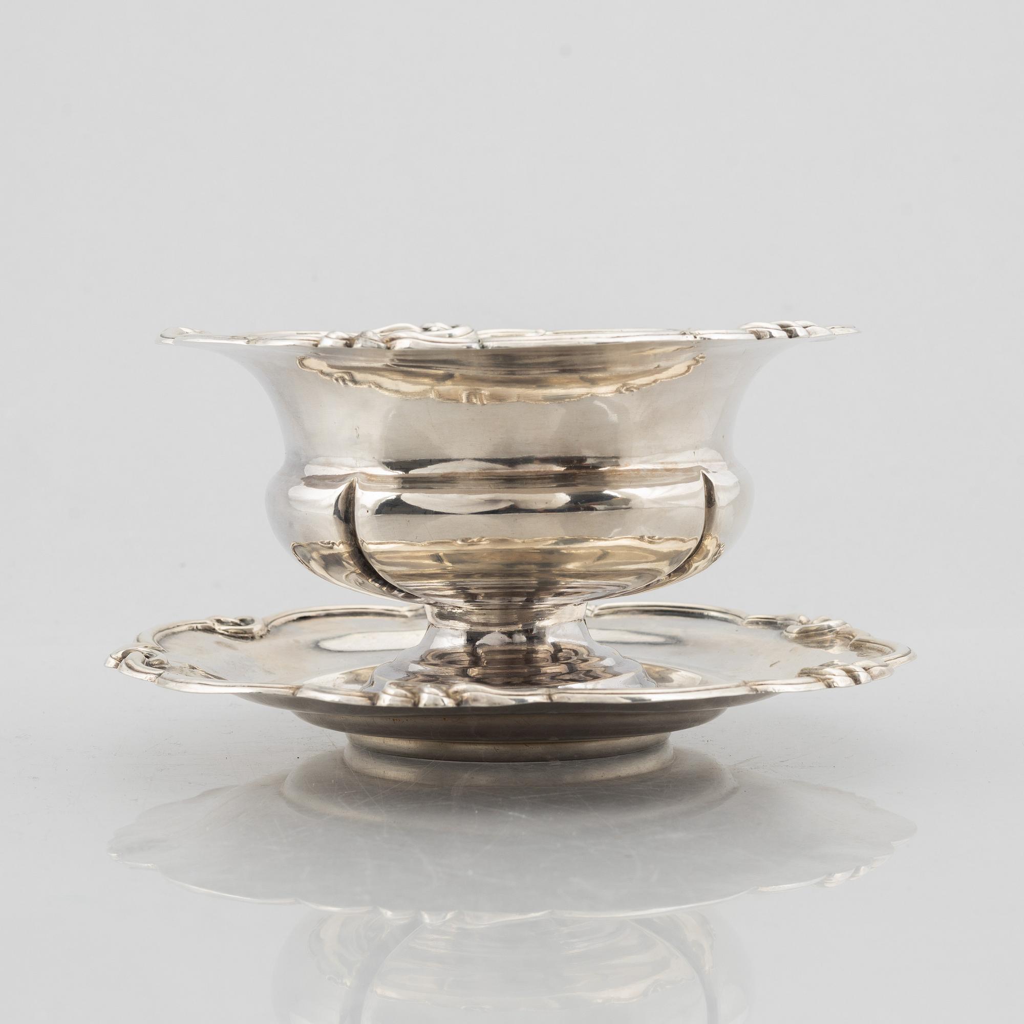 A Swedish silver sauce bowl, mark of Carl Olof Holm, Norrköping, 1856.
