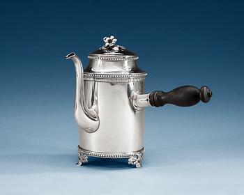 801. A SWEDISH SILVER COFFEE-POT, Makers mark of Anders Fredrik Weise, Stockholm 1785.