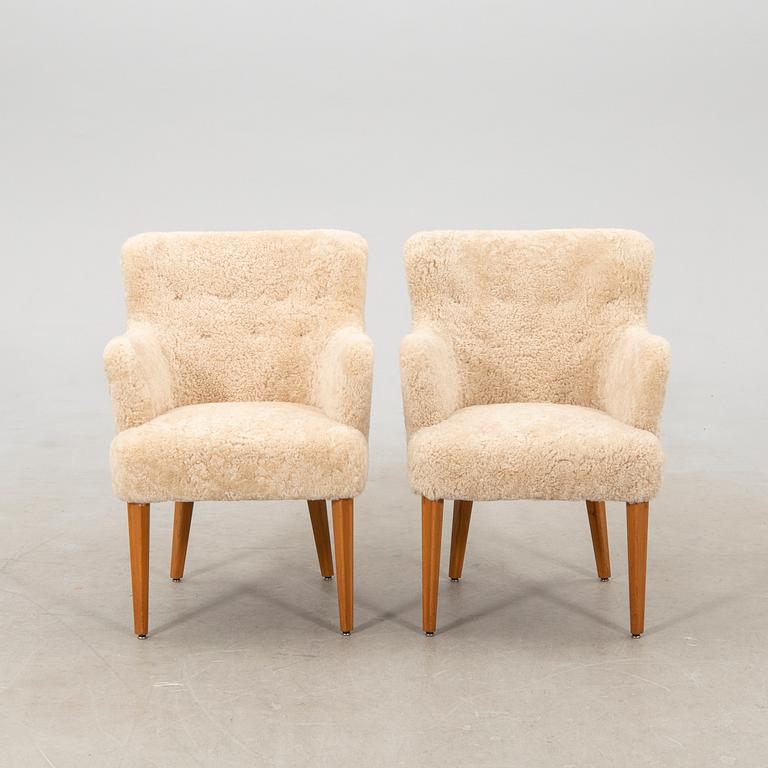 Armchairs, a pair from the 1950s.