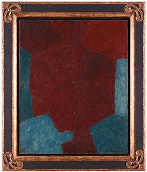 Serge Poliakoff, "Composition abstraite grenat et Bleu".