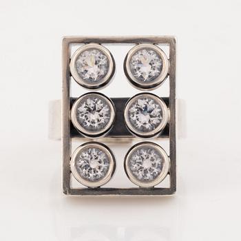 Elis Kauppi, silver and rock crystal ring.