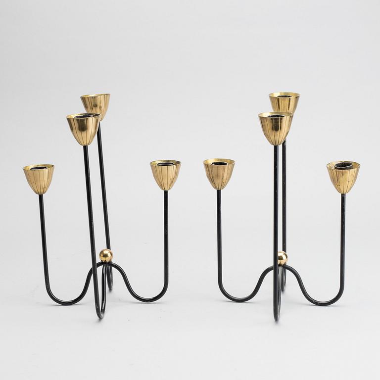TWO CANDELABRAS BY GUNNAR ANDER FOR YSTAD METALL.
