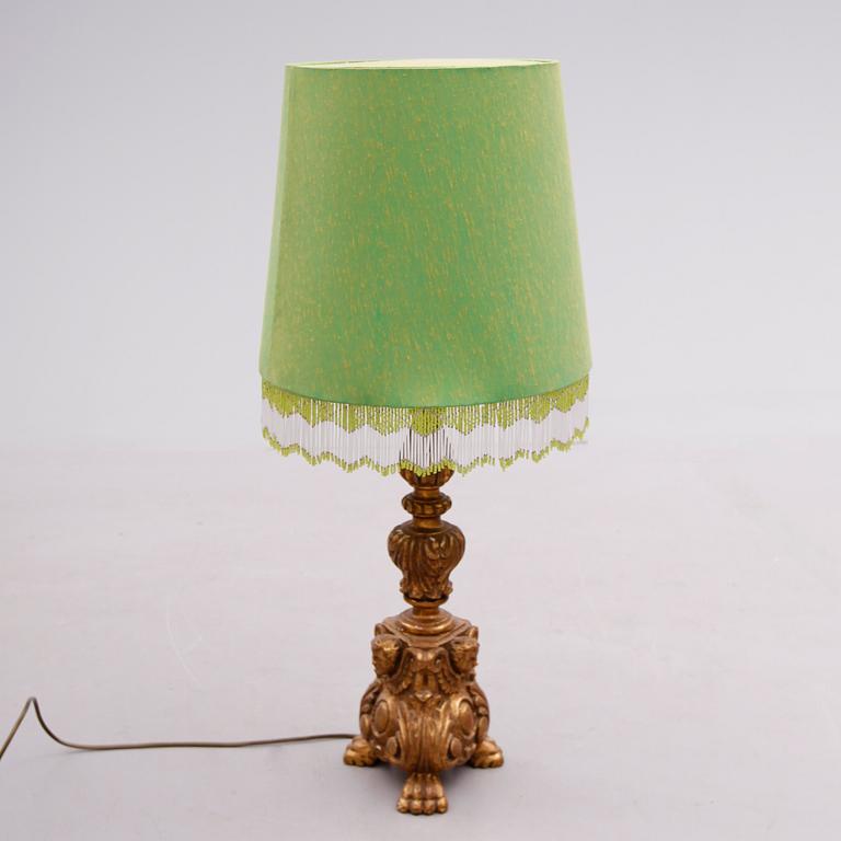 BORDSLAMPA, barockstil, 1900-talets mitt.