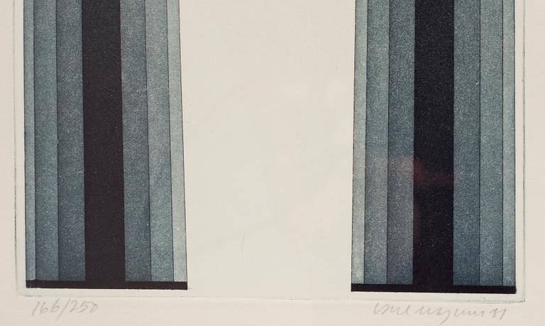 CARL MAGNUS, färgetsning, signerad och daterad -81, numr 166/250. Bok medföljer.