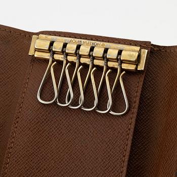Louis Vuitton, A monogram canvas case for glasses and a key-case.