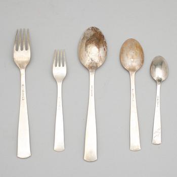 BESTICKSERVIS, 91 delar, silver, "Rosenholm", GAB, Stockholm, 1900-tal. Total vikt ca 2025 gram.