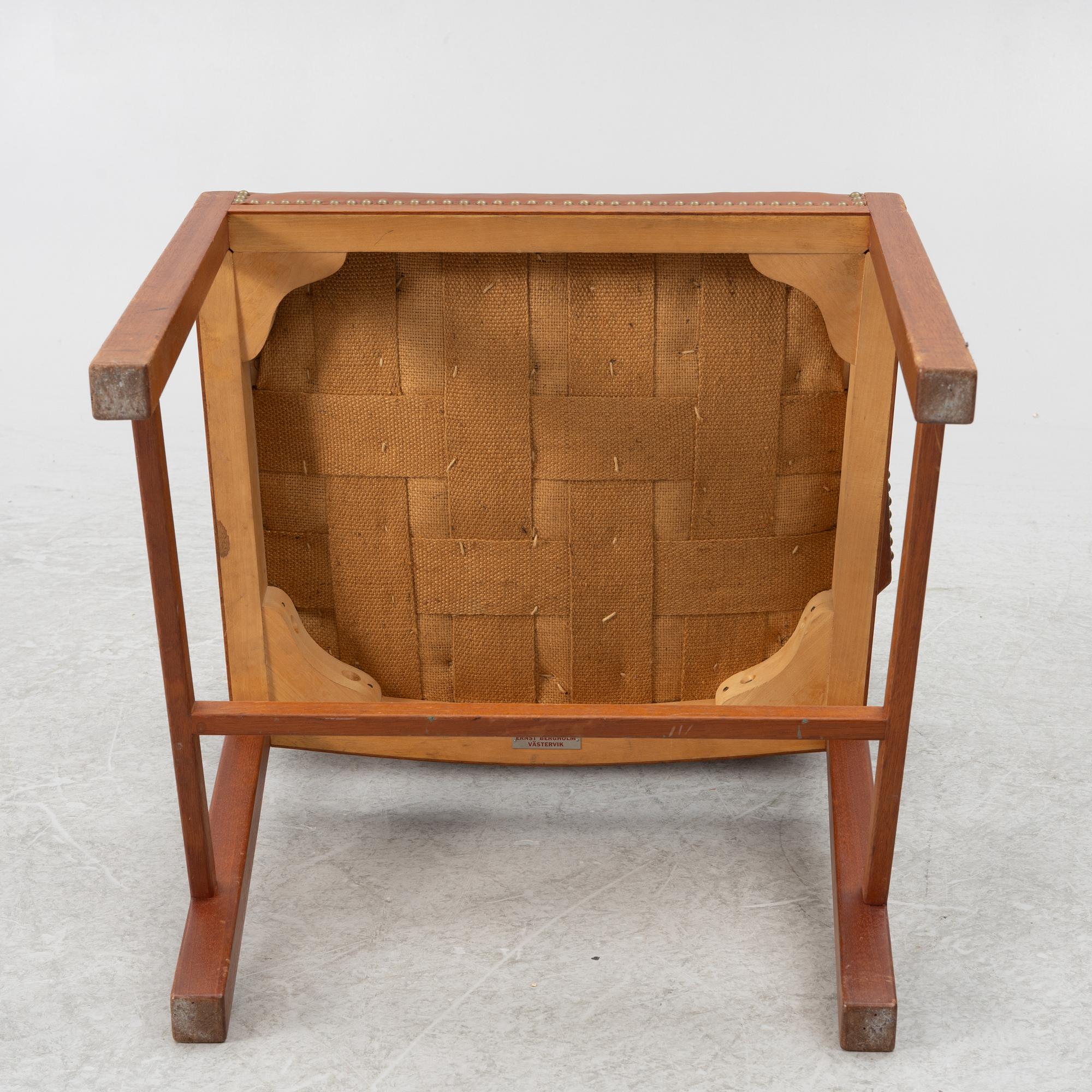 Karmstolar, 5 st, Ernst Bergholm, Västervik, 1900-talets mitt.