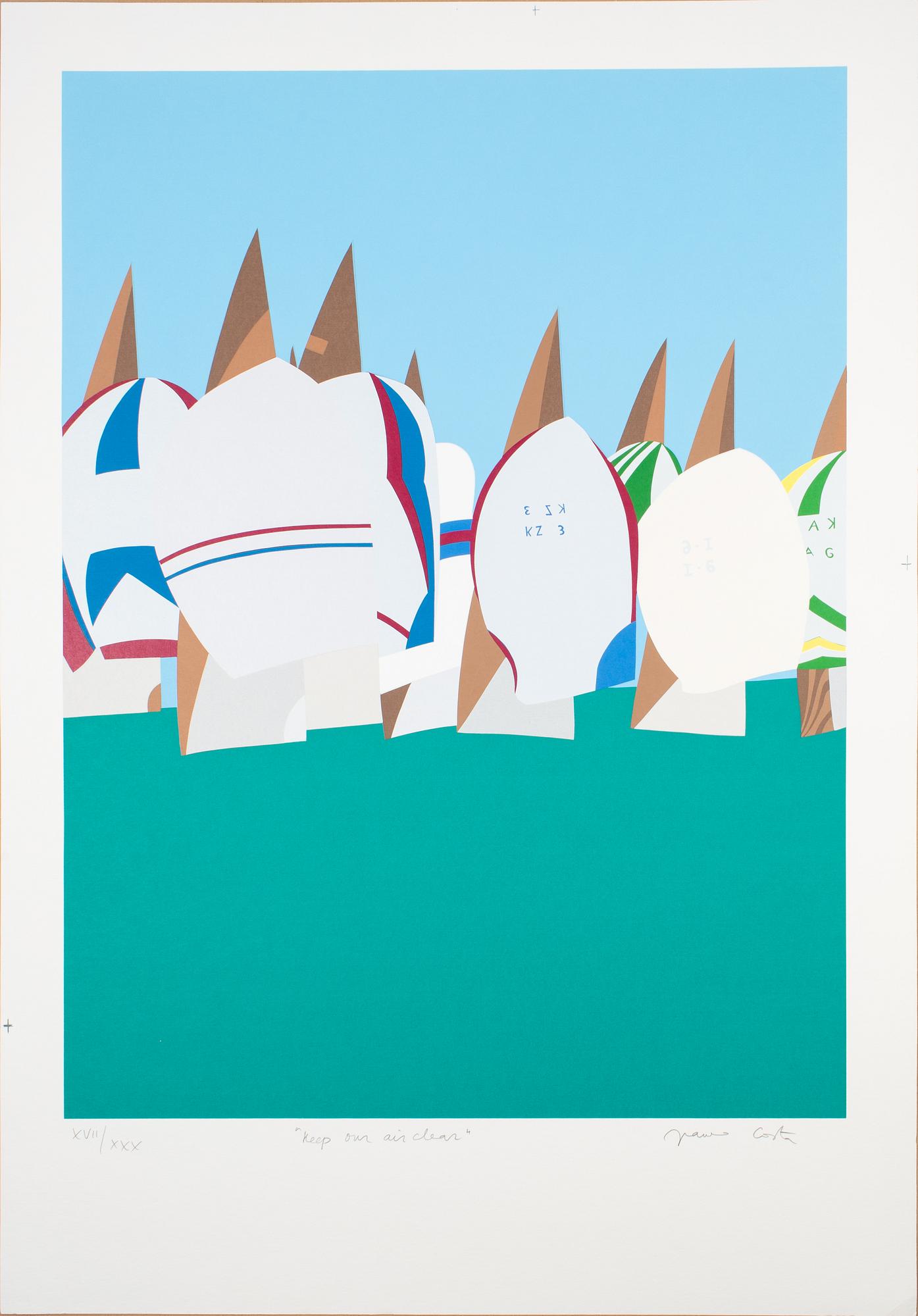 Franco Costa,  "Waiting for the start", "Ahead at The first mark", Keep our air clean (3).