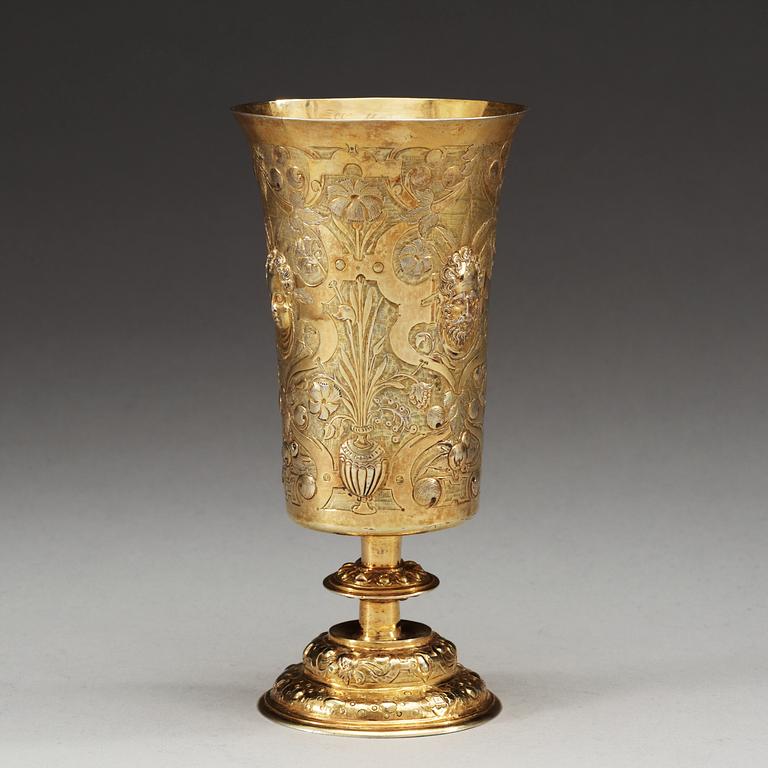 A German late 16th/early 17th century silver-gilt cup, makers mark of Cornelius Erb, Augsburg (1586-1618).