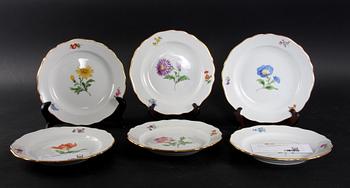 FRUKTTALLRIKAR, 6 st, porslin, Meissen.