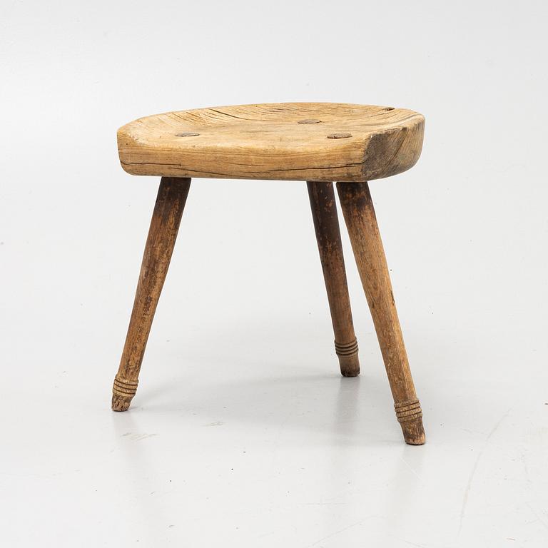 A pinewood stool, 19th Century.